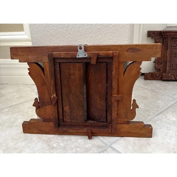 2 Peacock Ankhi Jhyal/Nepalese Antique Architectural Vintage Window/Wooden Frame - Picture 4 of 15